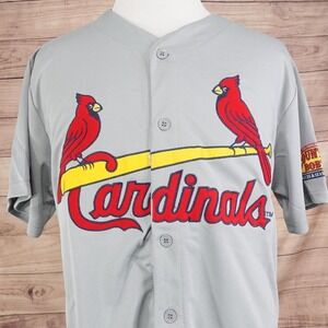 St Louis Cardinals Jersey XL Gray Baseball Country Bobs Button Up SGA Giveaway